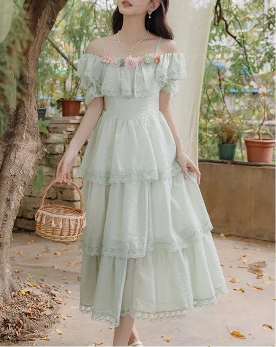 Flower Fairy Green Fairy Dress Green Witch Dress Fairycore Aesthetic Flower Fairy Green Fairy Dress Green Witch Dress Fairycore Aesthetic