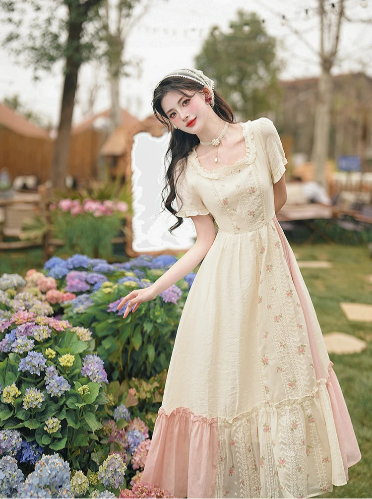 Carrot Garden 2-Piece Cottagecore Dress + Head Scarf Set