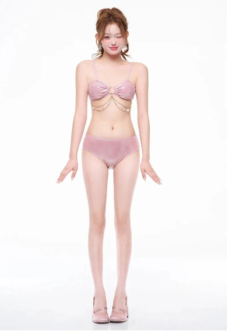 Shiny Beam 3-Piece Ethereal Coquette Swimsuit