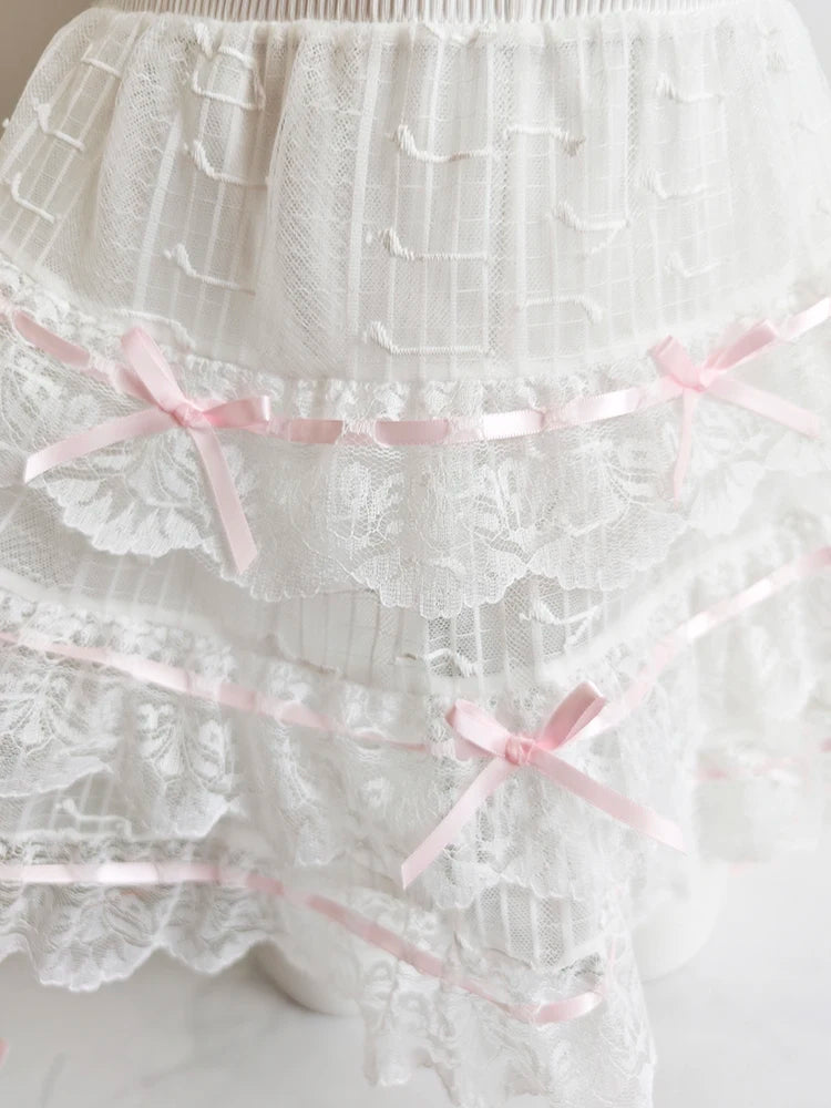 Lace Ribbon Coquette Skirt