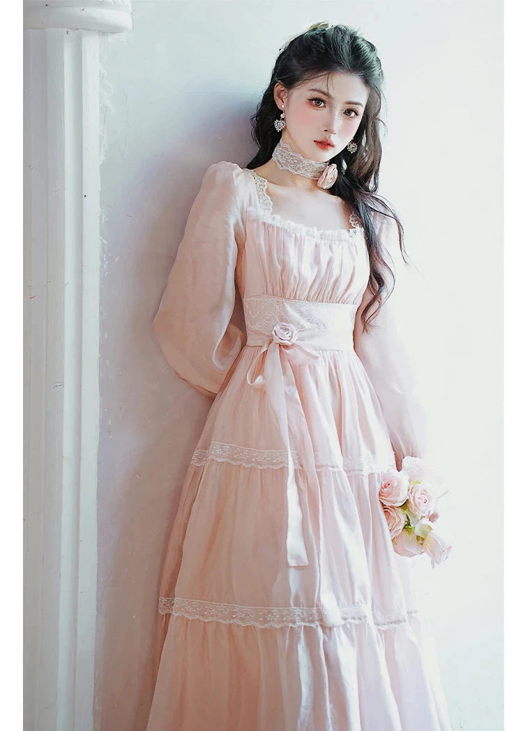 Rosepetal River Fairycore Princess Dress