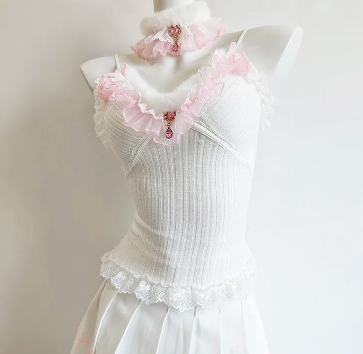 Coquette Top+Choker 2-Piece Kawaii Princess Set