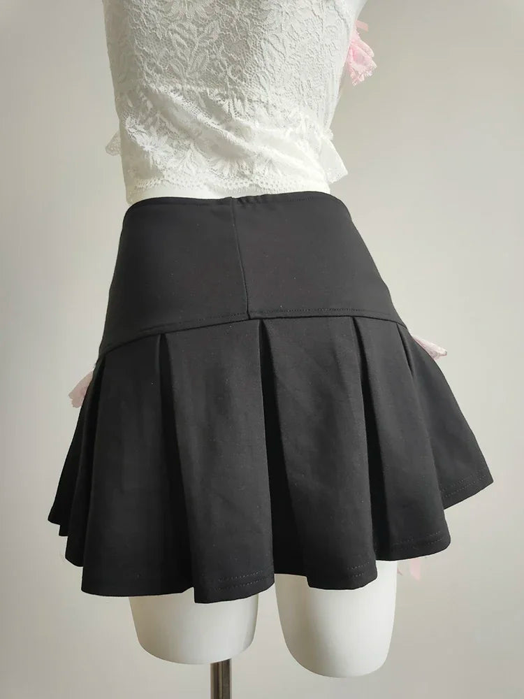 Black Pink Ribbon Coquette skirt coquette fashion coquette style