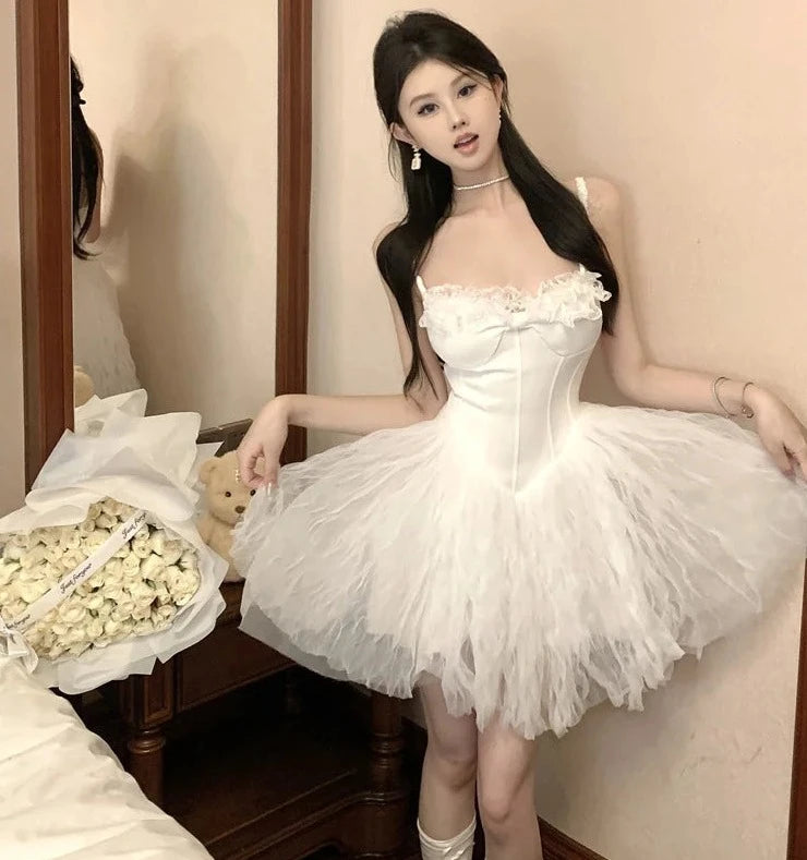 Summer Lilly White Coquette Balletcore Dress