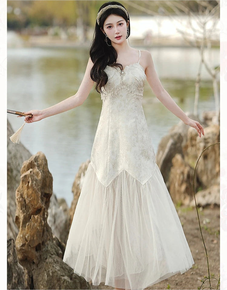 Royalcore Style Princess Dress Princesscore Pearl Dress