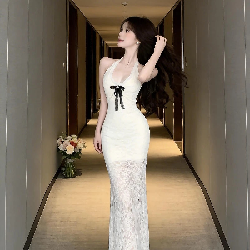 Valorie White Lace Coquette Dress
