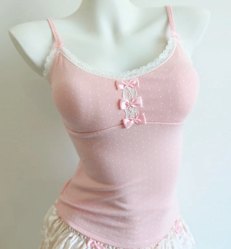 Sugar Noir Dark Coquette Lace Camisole Top Y2K Romantic Tank Top
