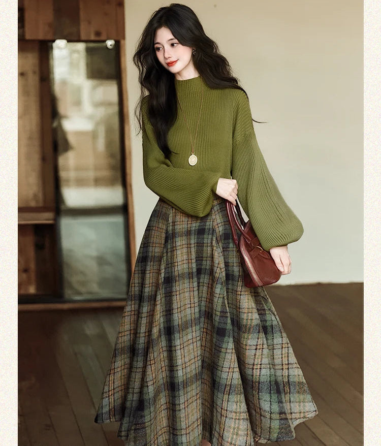 Autumn Fog 2-Piece Dark Academia Wool Set