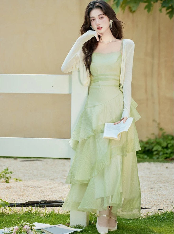 Dainty Green Fairycore Dress Ethereal Essence Dress green fairy dress Dainty Green Fairycore Dress Ethereal Essence Dress green fairy dress