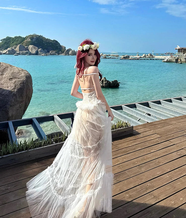 long white fairy dress Ball Gown Prom Dresses V-neck Appliques Fairy Dress Long Prom Dress JK Anna PromDress