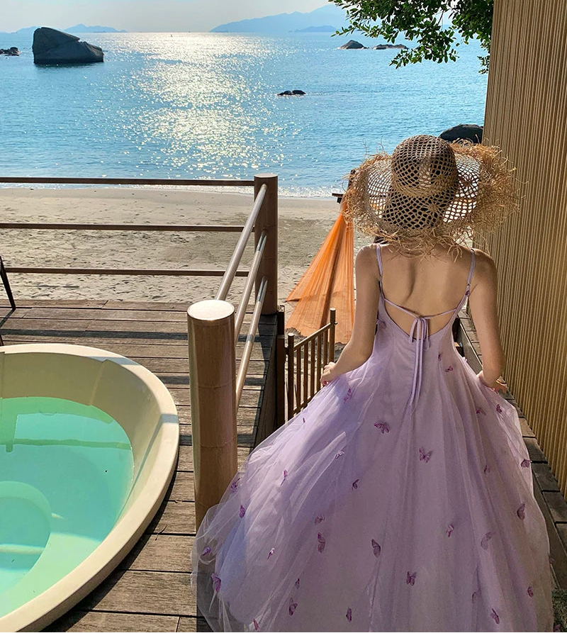 Lilac Butterfly Ethereal Fairycore Dress