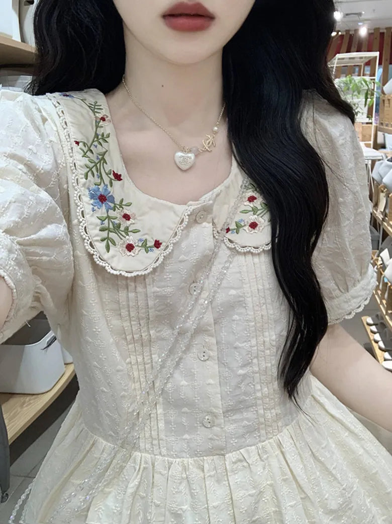 Embroidered Cottagecore Dress