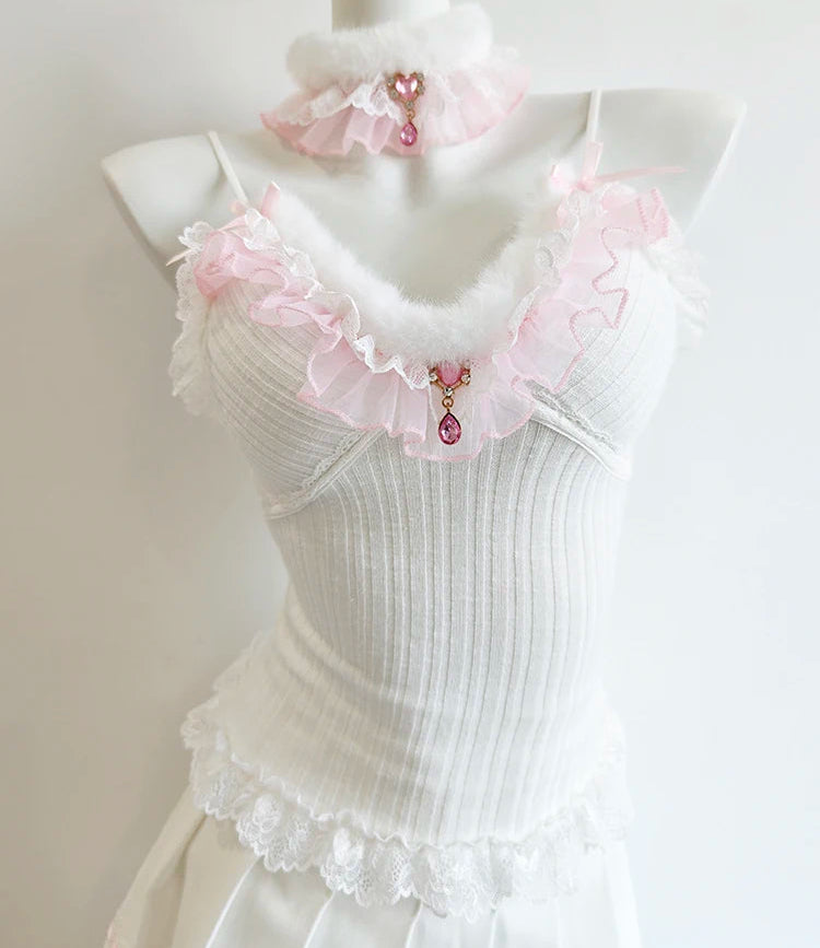 Coquette Top+Choker 2-Piece Kawaii Princess Set