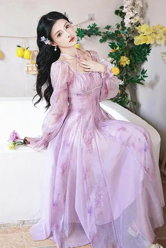 Butterfly Nymph Crystal Violet Fairycore Dress