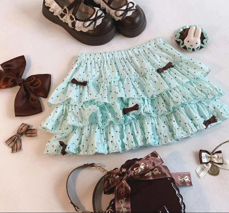 Kawaii Princess Himekaji Sukapan Ruffle Mini Skirt with Attached Shorts