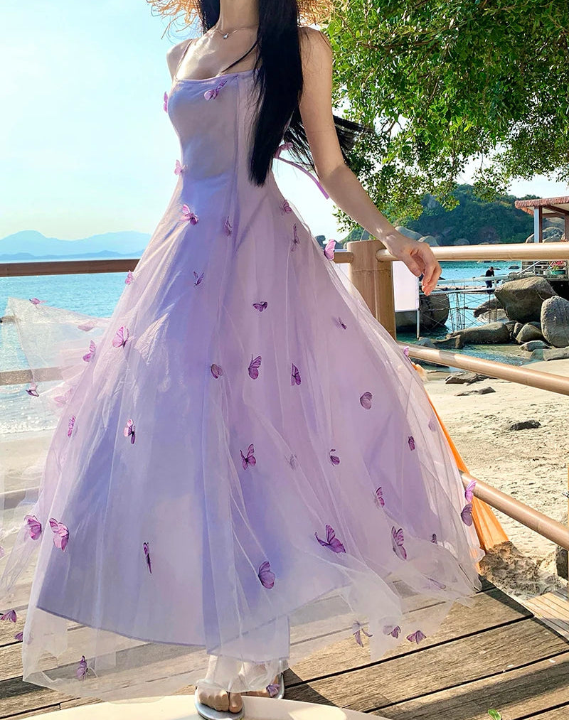 Lilac Butterfly Ethereal Fairycore Dress