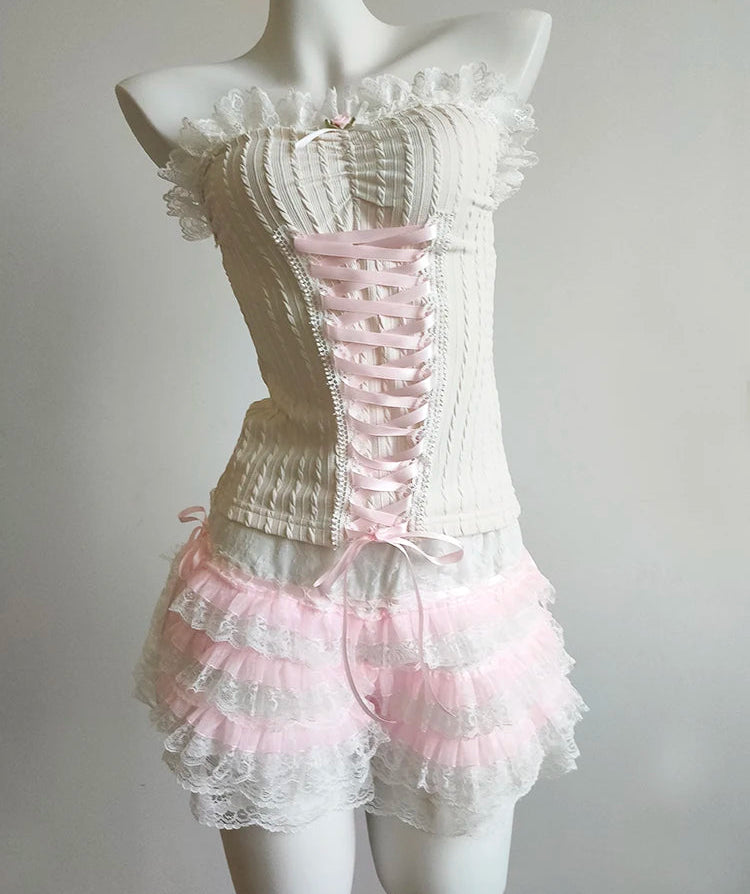 Coquette Lace-Up Tube Top