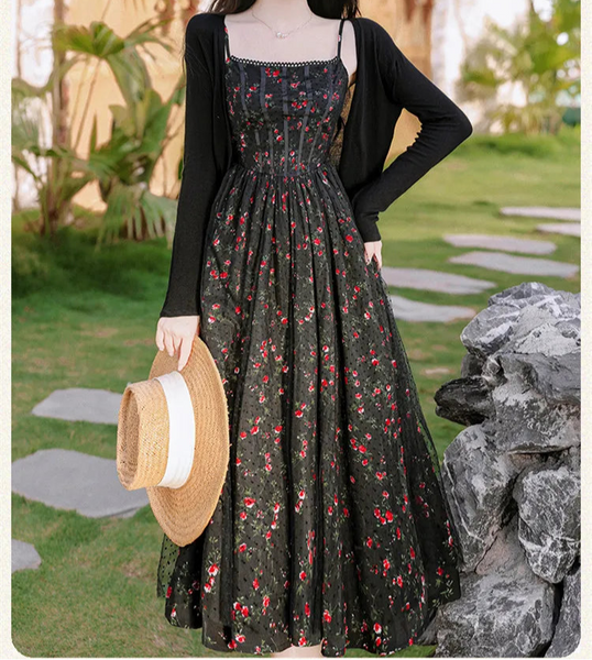 Floriana Dark Cottagecore Dress