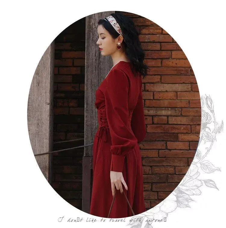 Crimson River Vintage Academia Dress