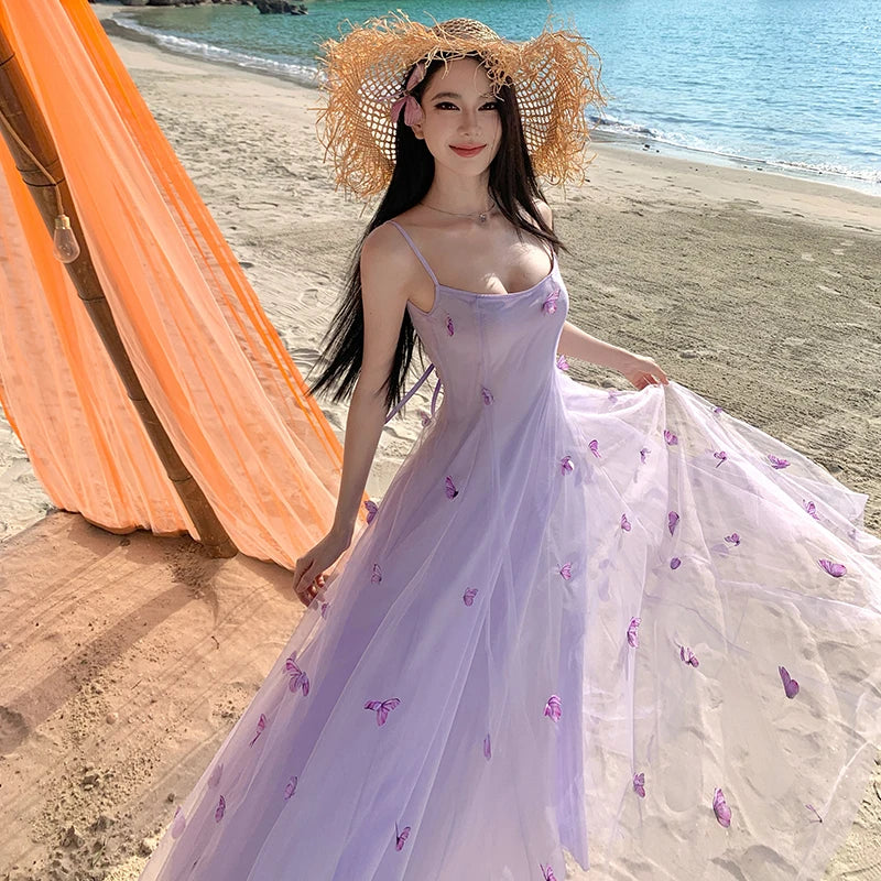 Lilac Butterfly Ethereal Fairycore Dress