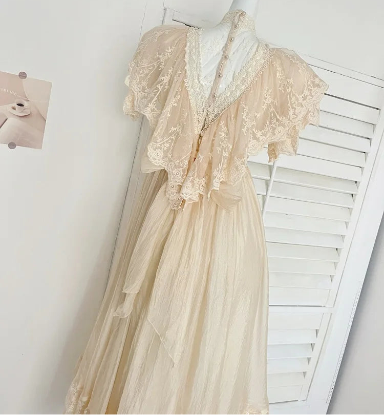 Grecian Blossom Vintage-style Lace Gunne Sax Dress