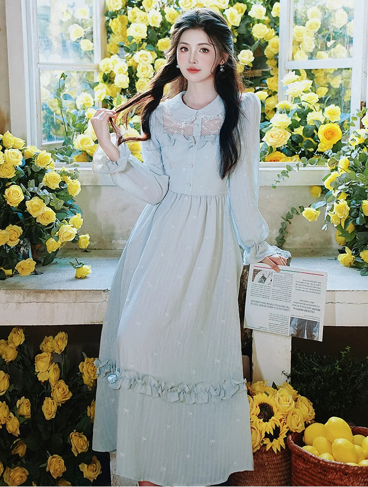Alice Light Blue Victorian-Inspired Dress