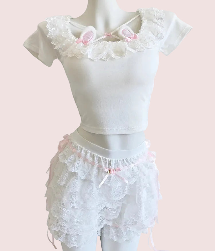 Kawaii Bunny Anime-Inspired Coquette Top – Japanese Kawaii Aesthetic Outfit