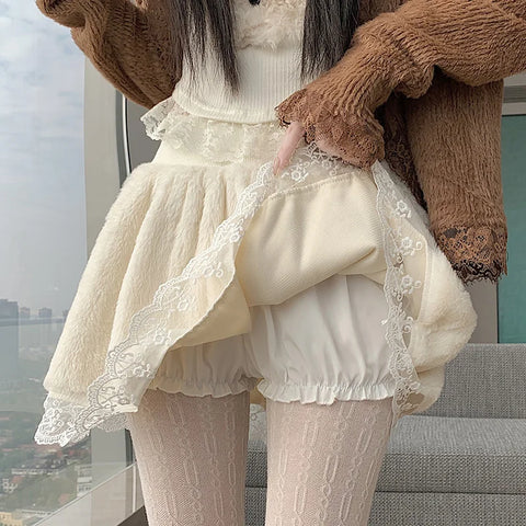 Cozy Winter Coquette Skirt with Shorts