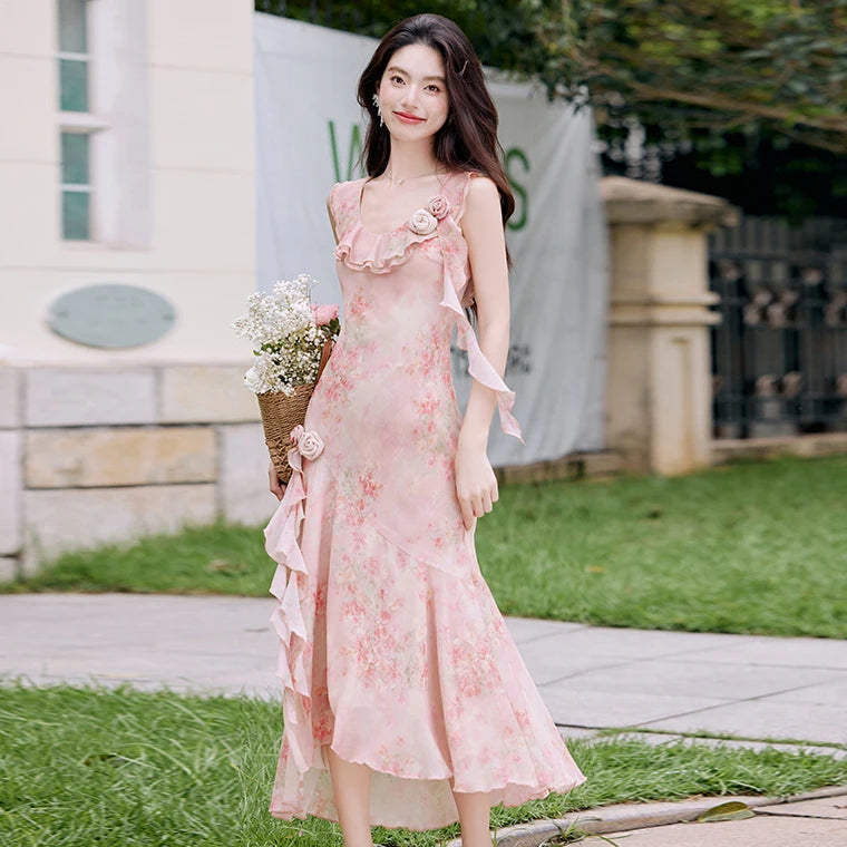Honey Vine Vintage-Floral Ethereal Essence Dress