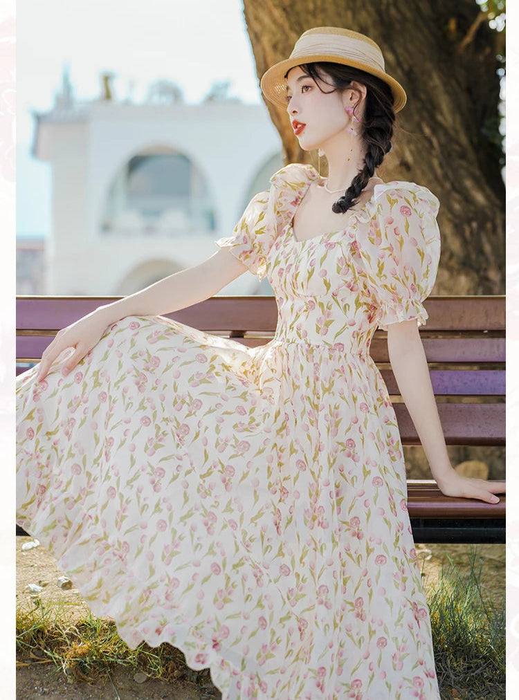 Cozy Peachflower Cottage Fairy Dress