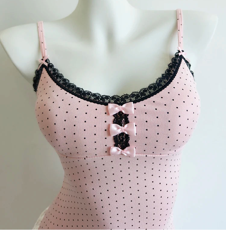 Sugar Noir Dark Coquette Lace Camisole Top Y2K Romantic Tank Top
