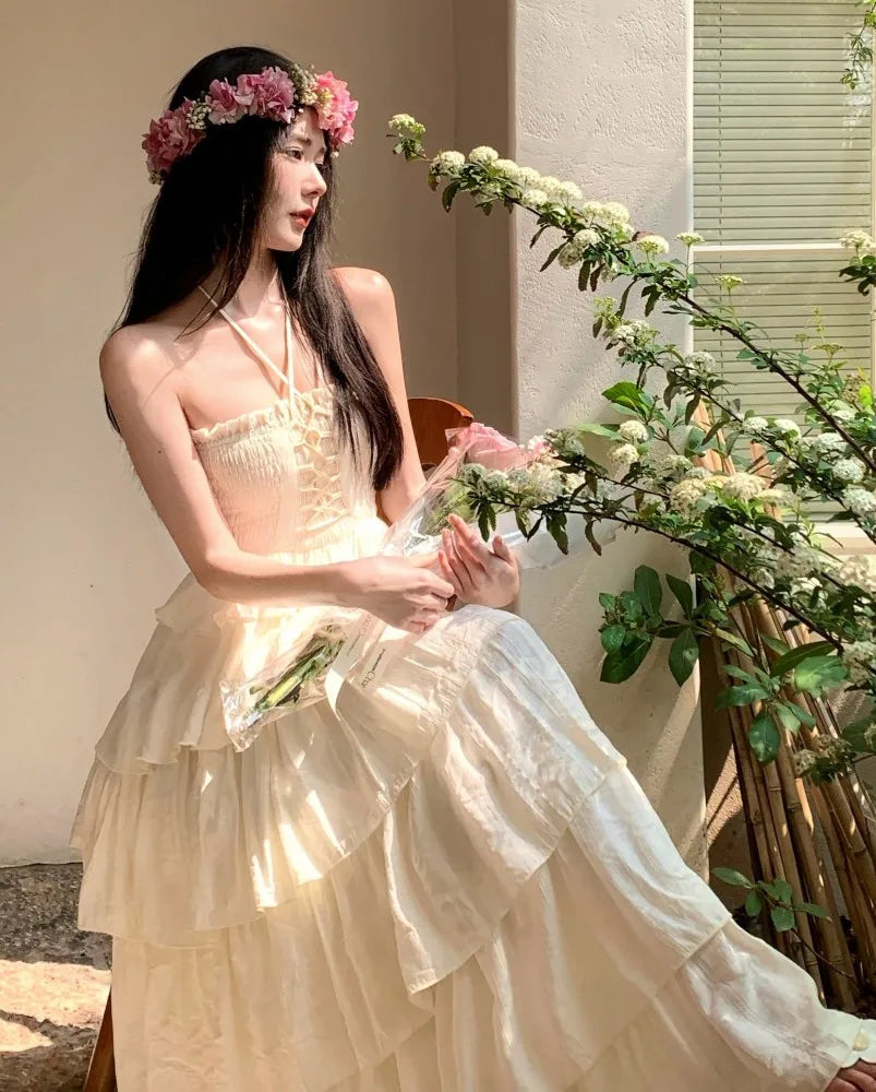 Lotus Wings Ruffle Coquette Dress