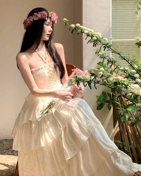 Lotus Wings Ruffle Coquette Dress