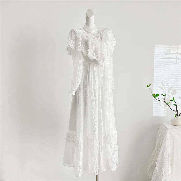 Berline Victorian-Style White Lace Dress