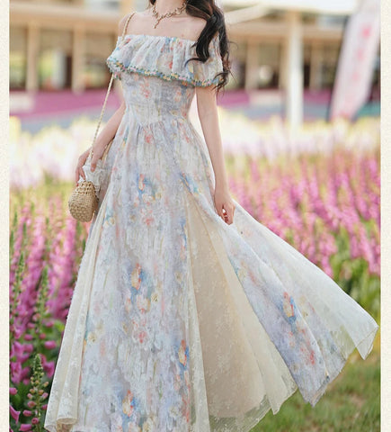 Pastel Garden Fairycore Princess Dress