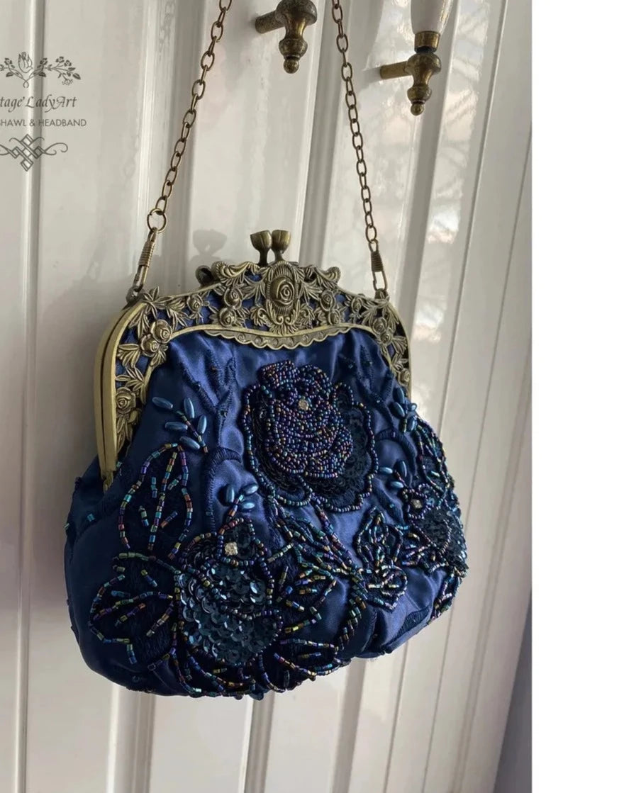 Victorian Embroidered Handbag Purse