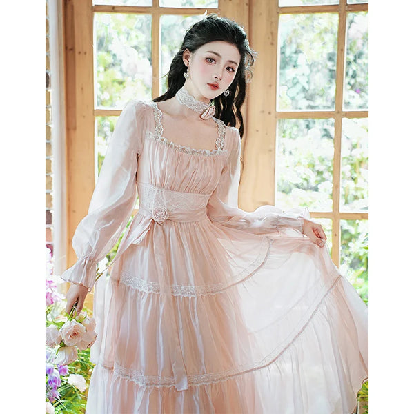 Rosepetal River Fairycore Princess Dress