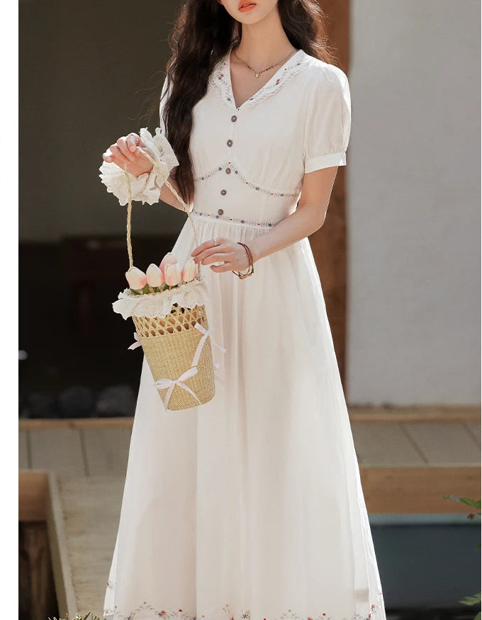 Morning Air Cotton Cottagecore Dress