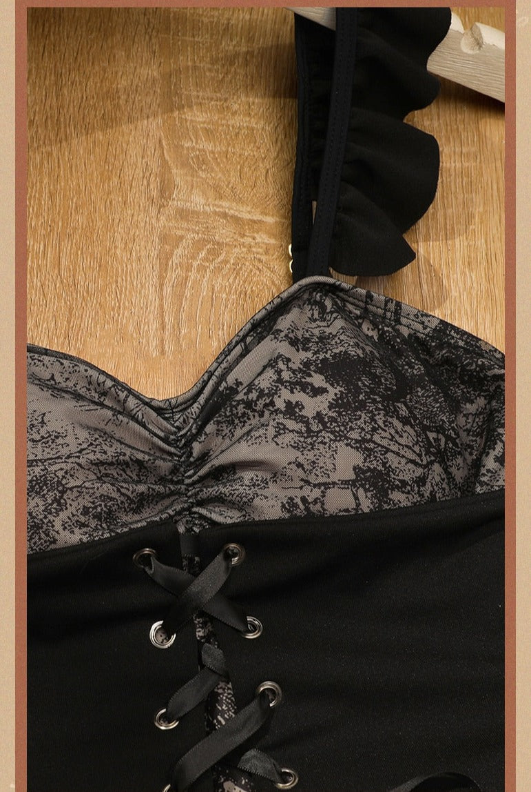 Dark Shadows Bay Corset Belt Swimsuit