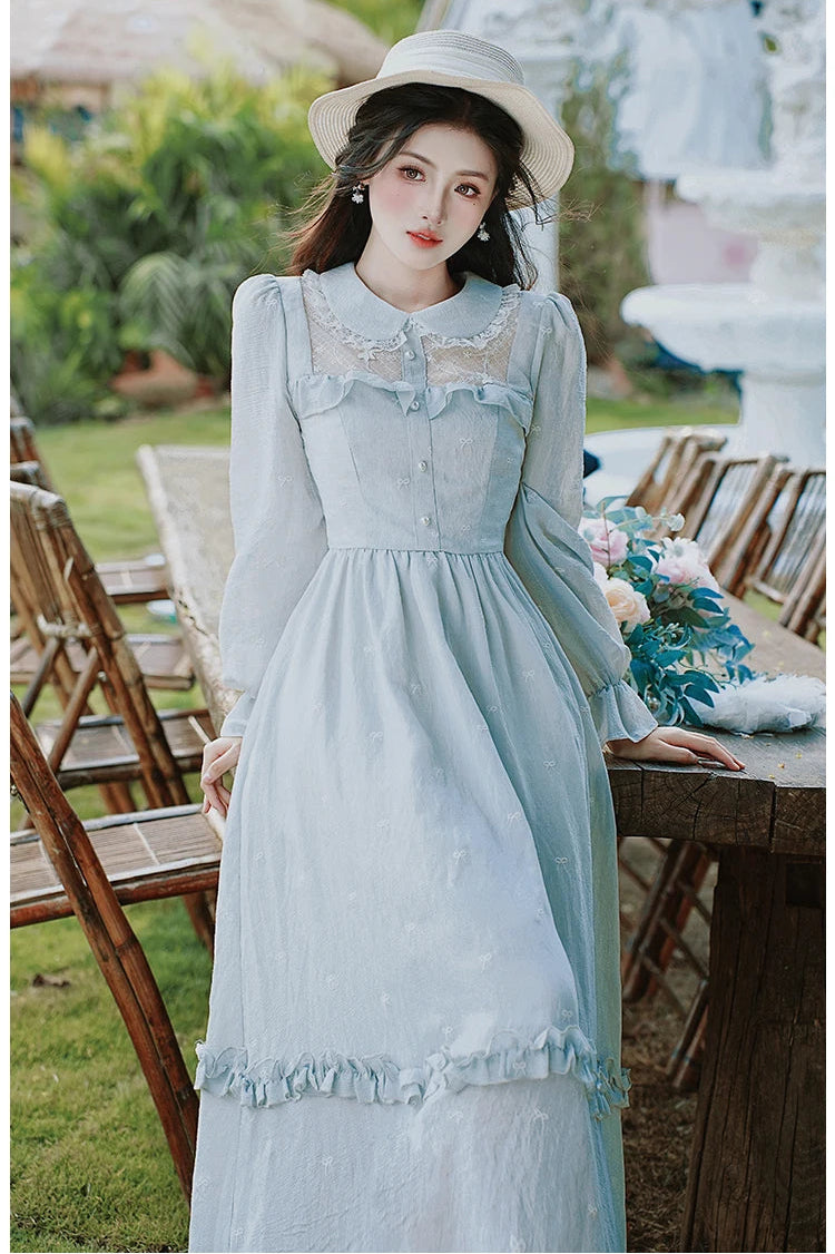 Alice Light Blue Victorian-Inspired Dress