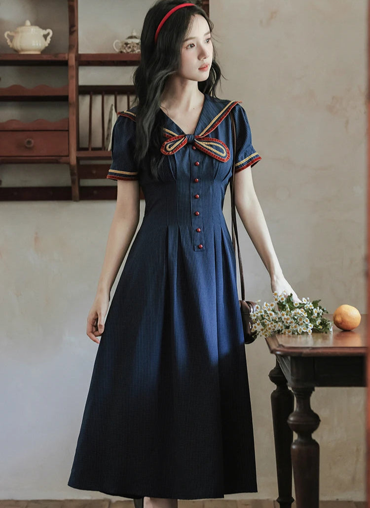 Japanese Style Sailor Dress Vintage Sailor Dress Navy Sailor Dress Japanese Style Sailor Dress Vintage Sailor Dress Navy Sailor Dress