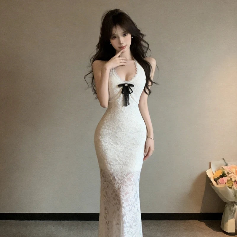 Valorie White Lace Coquette Dress