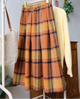 Fall Twig Plaid Wool Skirt
