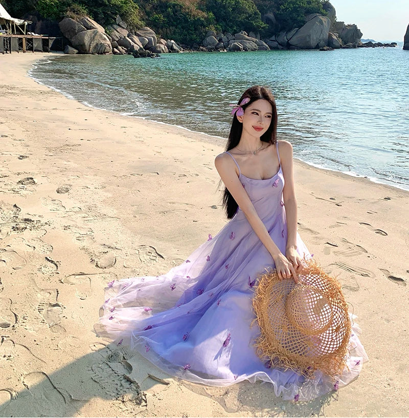 Lilac Butterfly Ethereal Fairycore Dress