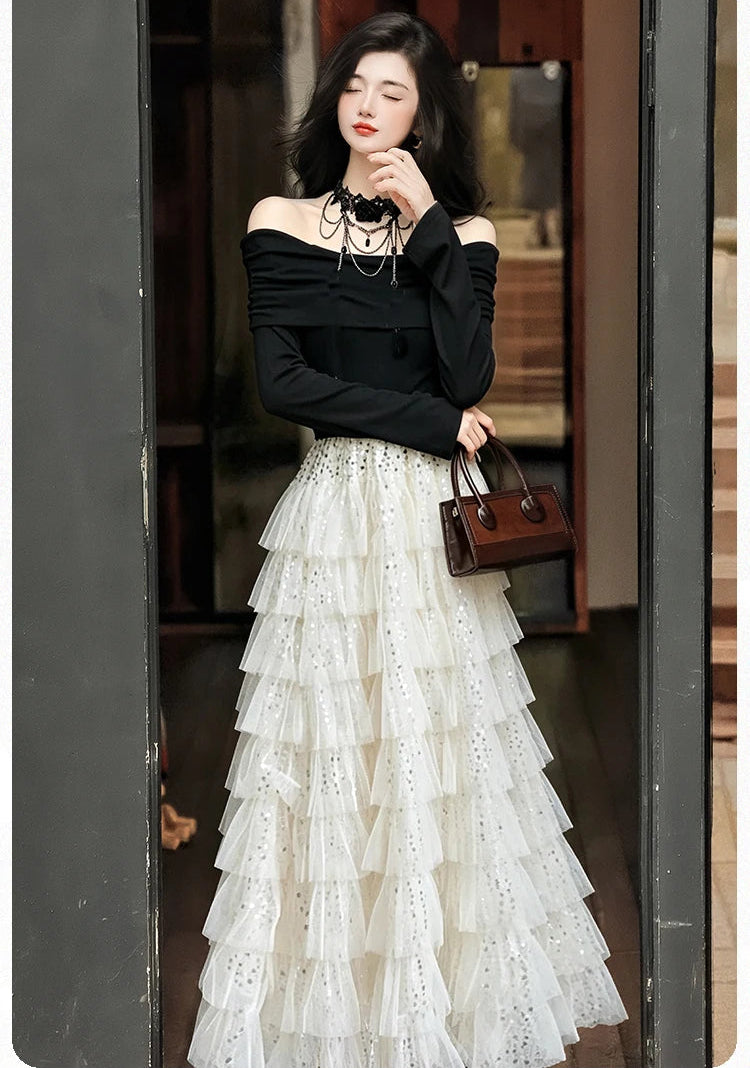 Shadow Fae Dark Fairycore Dress Set Ethereal Gothic Outfit