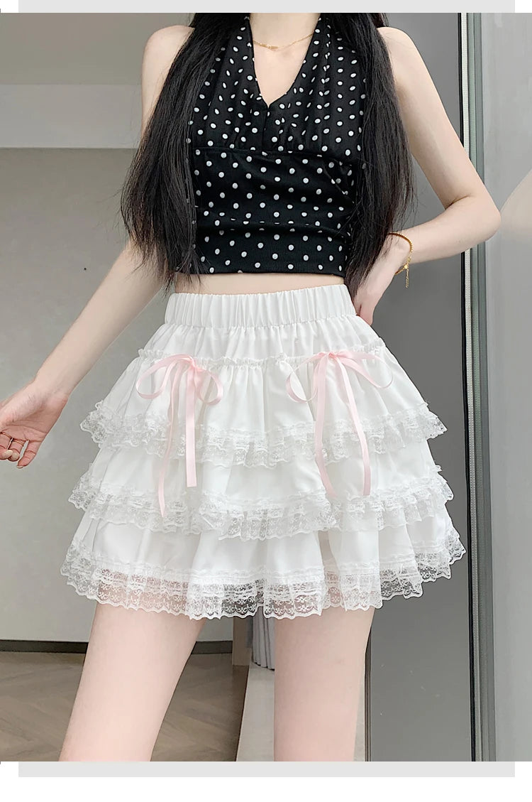 Pink Bow Coquette Skirt – Kawaii Balletcore & Girly Coquette Fashion