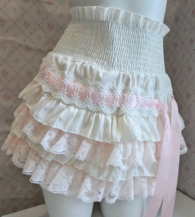 Frilly Pink Ribbon Coquette Skirt coquette skirts coquette fashion