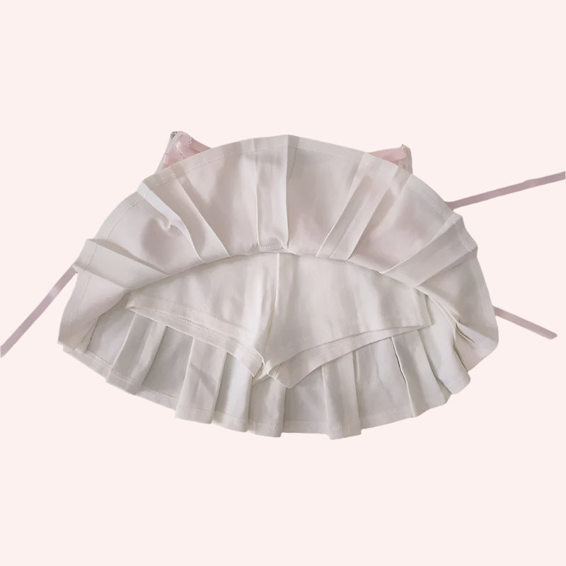 Wonderpetal Pink Ribbon Coquette mini skirt