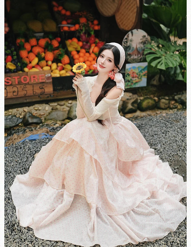 Ethereal Fairycore Princess Dress - Pastel Coquette Aesthetic Gown