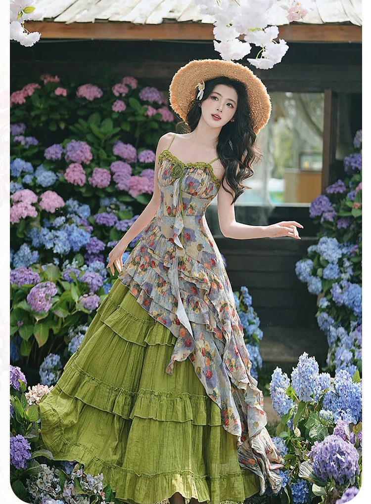 Enchanted Forest Nymph Set Green Witch Cottage Fairy Goblincore Outfit